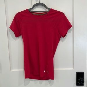 raspberry colored SmartWool T-shirts